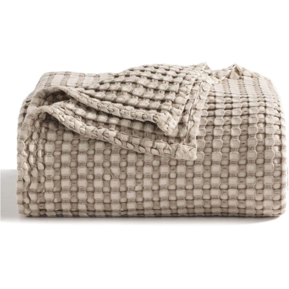 Cooling Cotton Waffle King Size Blanket
-Lightweight and Breathable